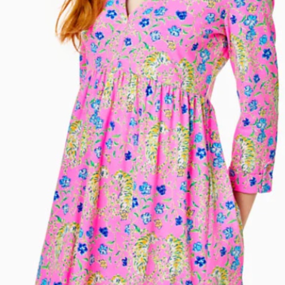 Lilly Pulitzer Loran Dress Prosecco Pink Tigress Garden Size Small - Picture 4 of 15